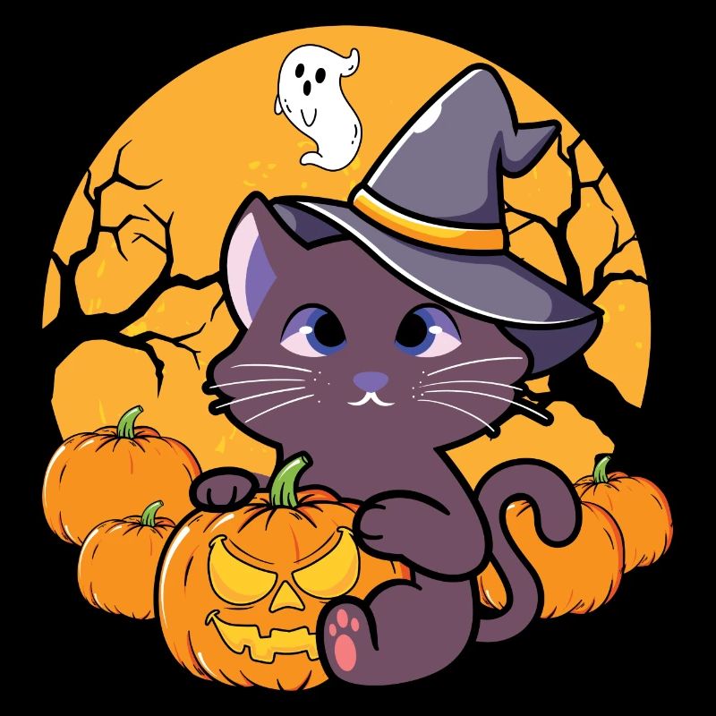 Sorcière chat d’Halloween