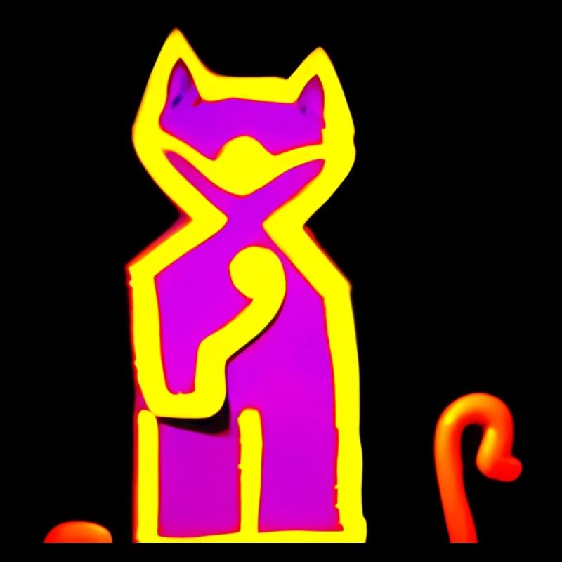 Chat néon violet