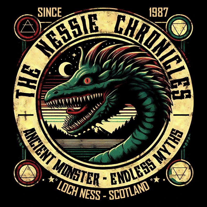 Loch Ness Monster Retro Vintage Impression d’art