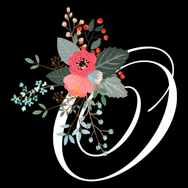 Lettre o fleuris