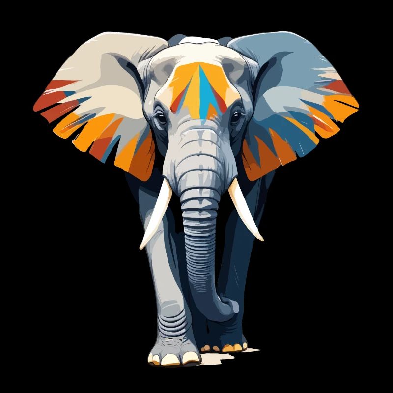 Elephant Vector Art Vibrant Colour Illustration