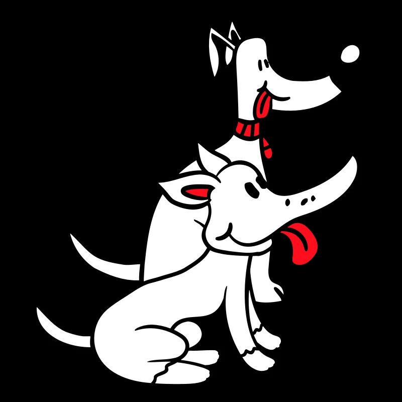 2 Hunde Team Zwei Freunde Schwänzchen Wackeln Crew