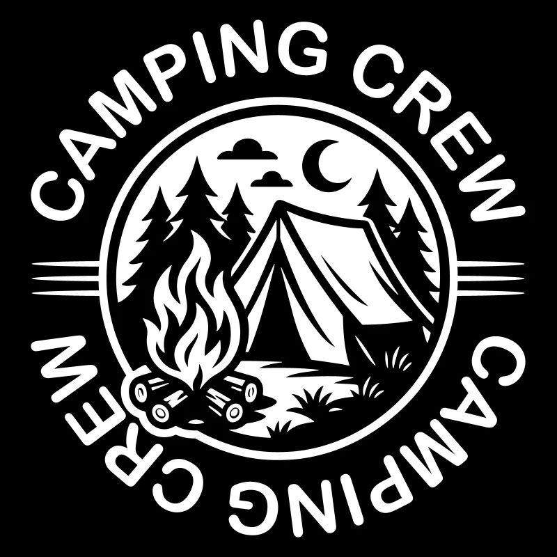 Équipe de camping Tente Feu de camp