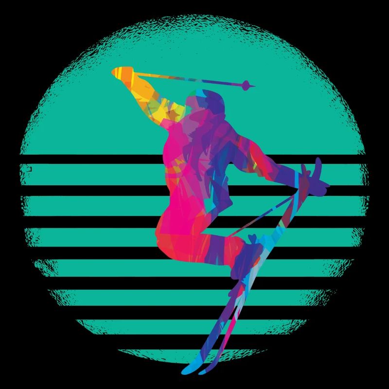 Ski ski jumper Sunset colorful