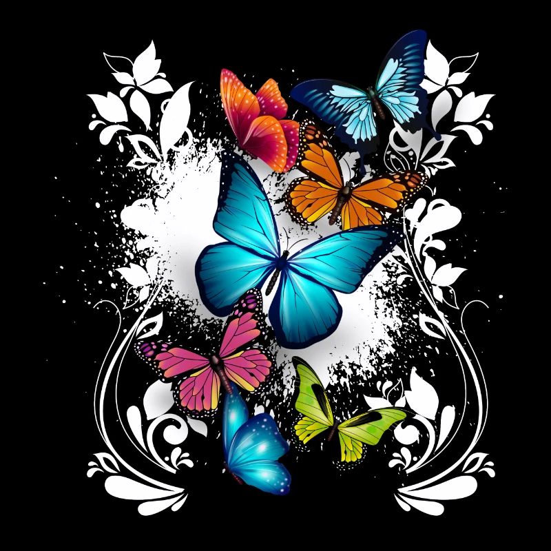 Fleurs de papillon Ornement Splash Art