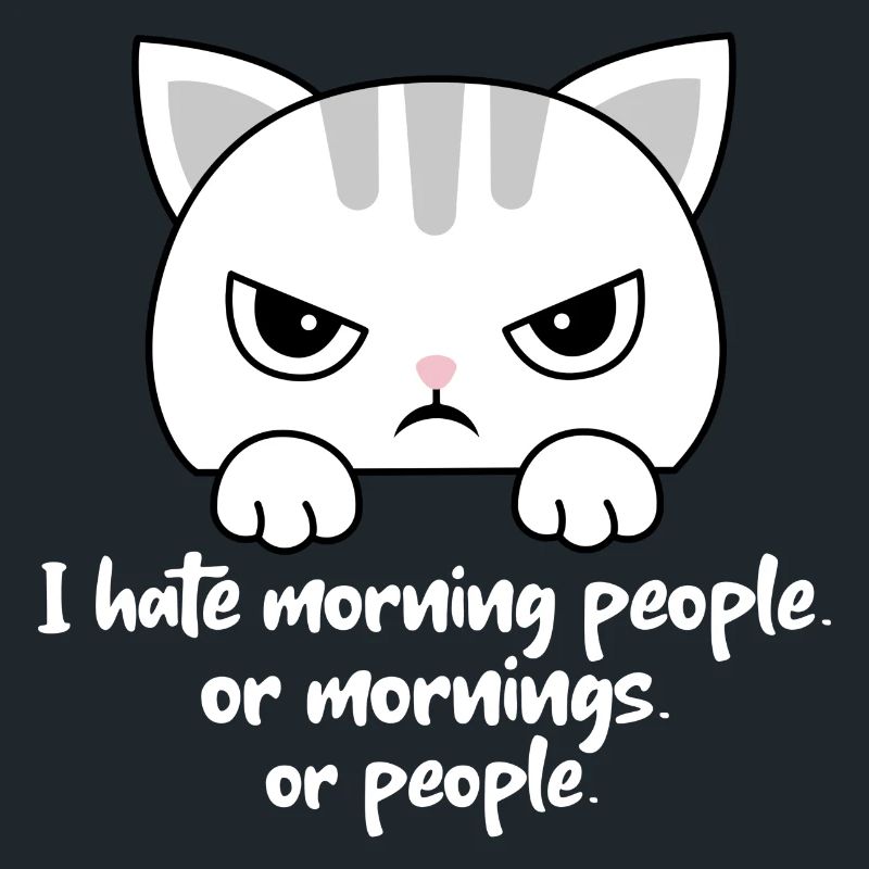 Ich hasse Morgenmenschen oder Morgen oder Menschen. Katze