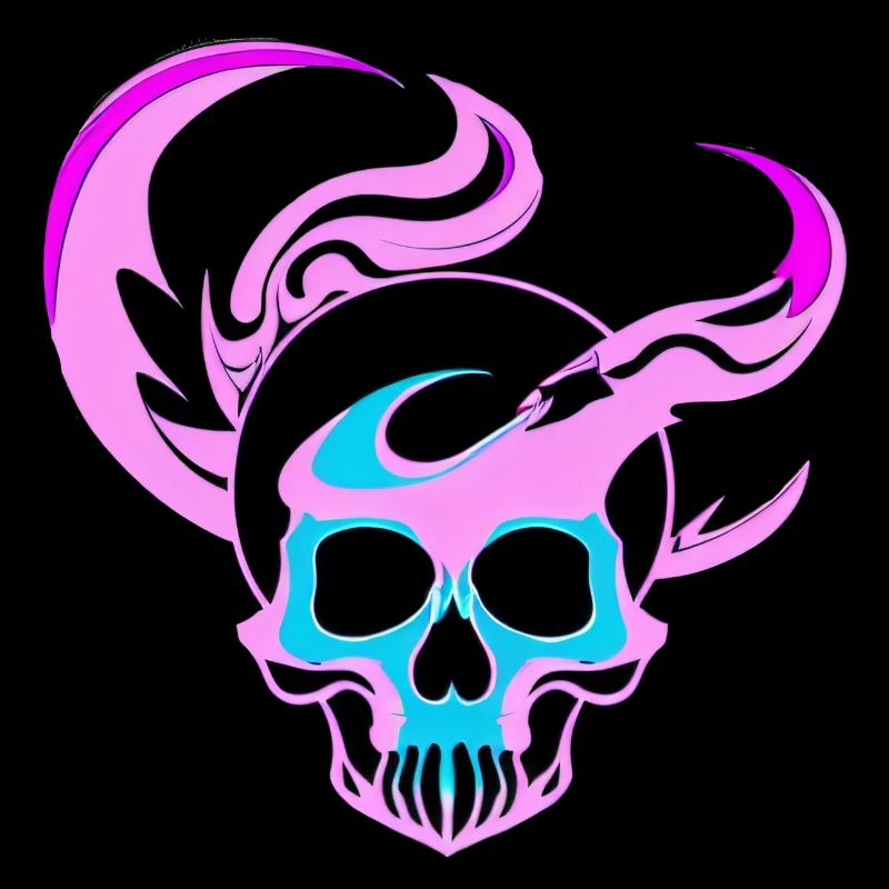 Fire Skull Smoke Pink Skeleton Flames 5