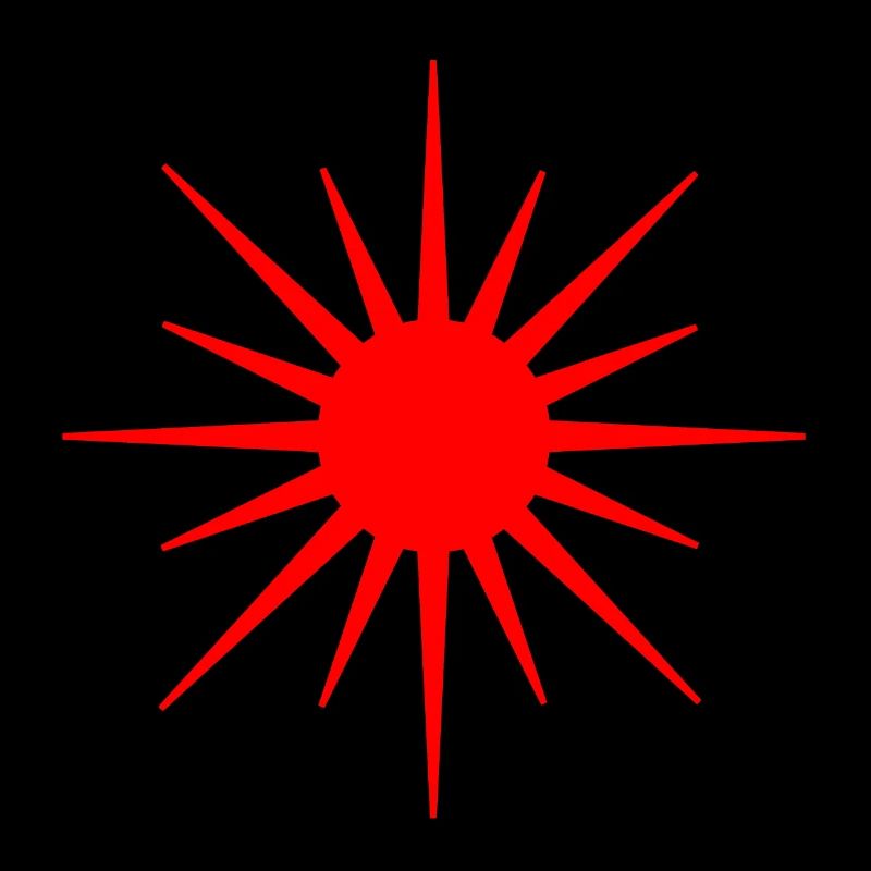 Symbole du soleil rouge
