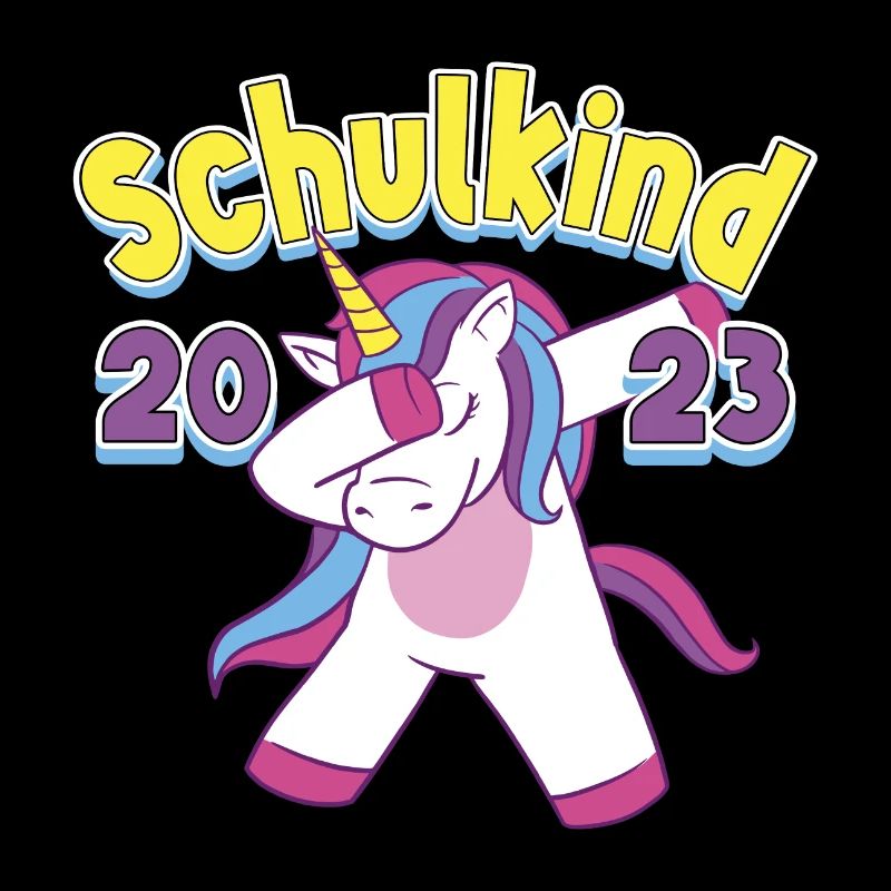 Schulkind 2023 Dabbing Einhorn Einschulung