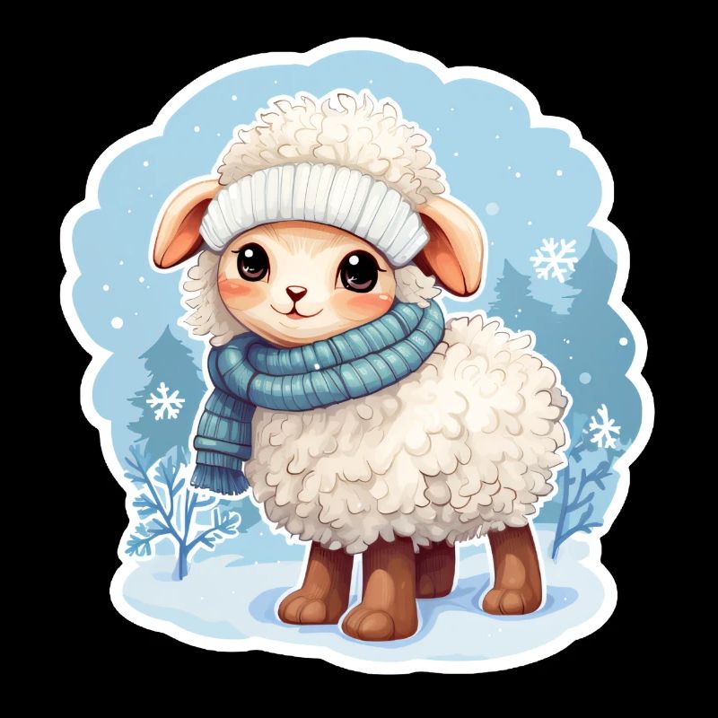 mouton mignon dans l’hiver glacial