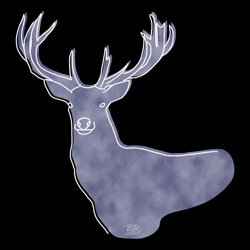 "Deer", Boho Line Art Design, Series "Woods"