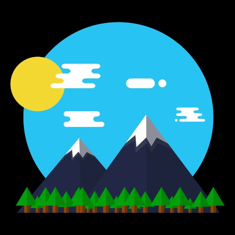 Flat Design Outdoor Mountain Forrest Park Geschenk