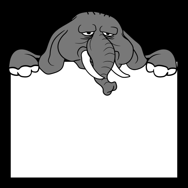 frame shield elephant sad face wall text f