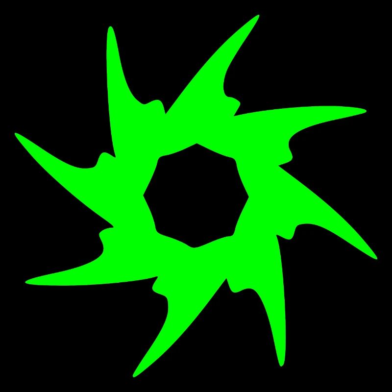 Cercle avec des épines, rond en vert