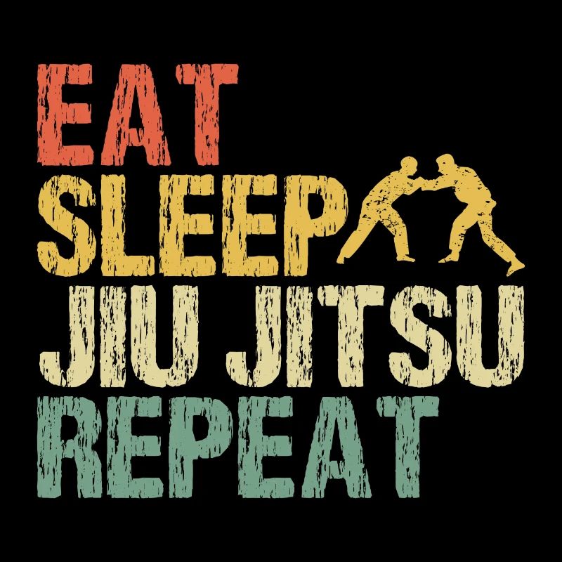 Jiu Jitsu Kampfsport Eat Sleep Repeat Retro Spruch