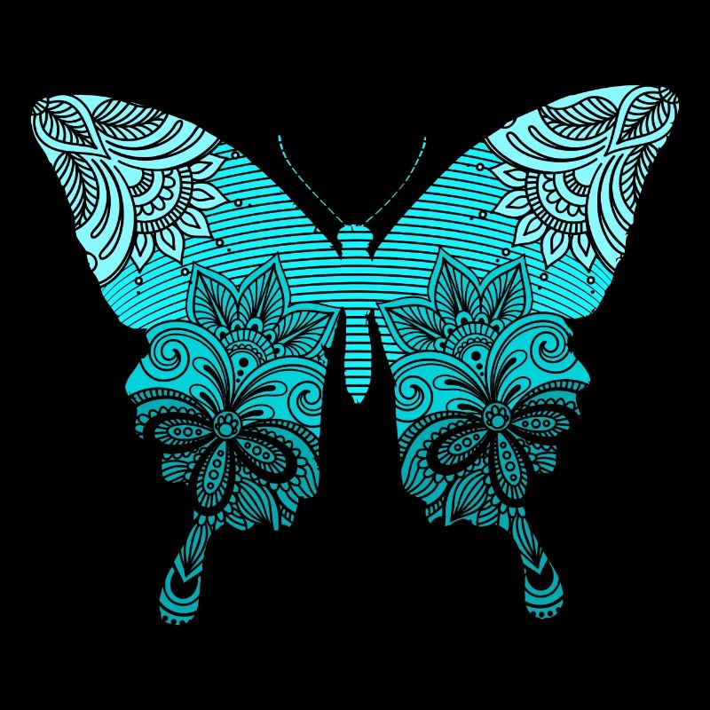 Blauer Mandala Schmetterling Butterfly