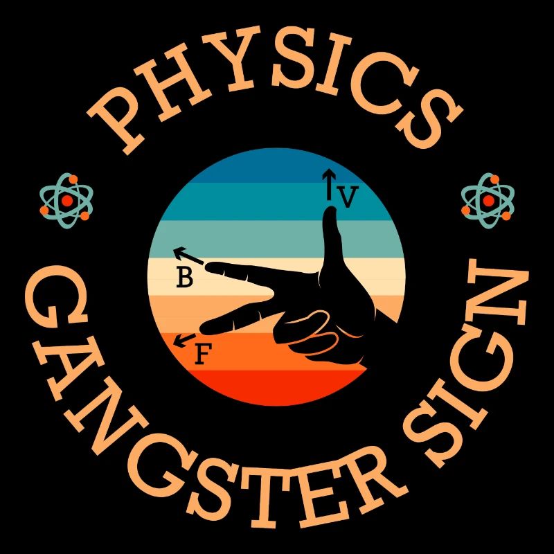 Physics gangster sign characters physicist
