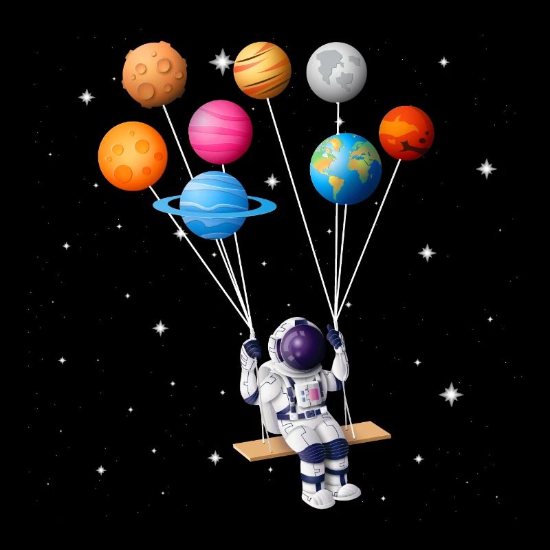 Astronaut planet swing solar system sun earth