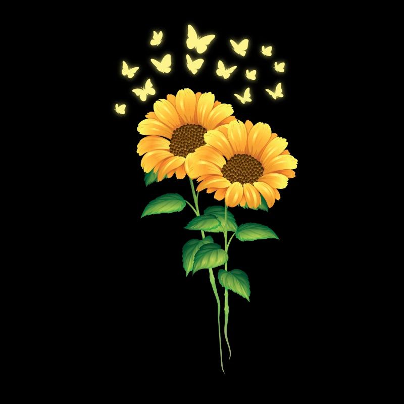 Sonnenblumen mit Schmetterlingen Sommer Sonne
