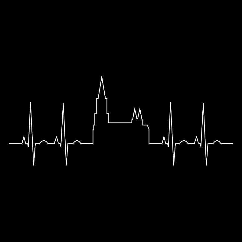 Ulm Minster à Ulm, Souabe avec rythme cardiaque, électrocardiogramme