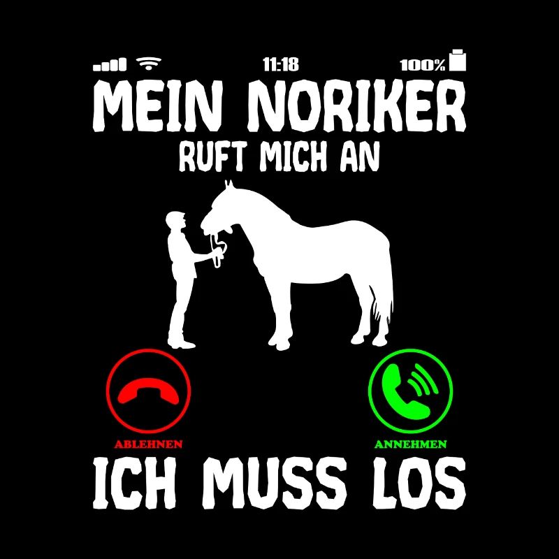 Noriker Pferd ruft mich an Spruch Lustig