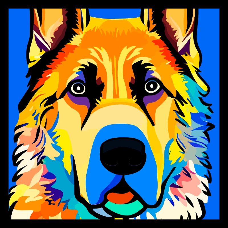 Deutscher Schäferhund, digitale Malerei,