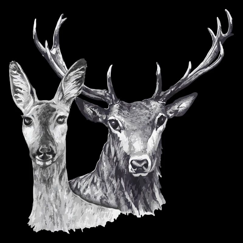 Hirsche und Rehe
