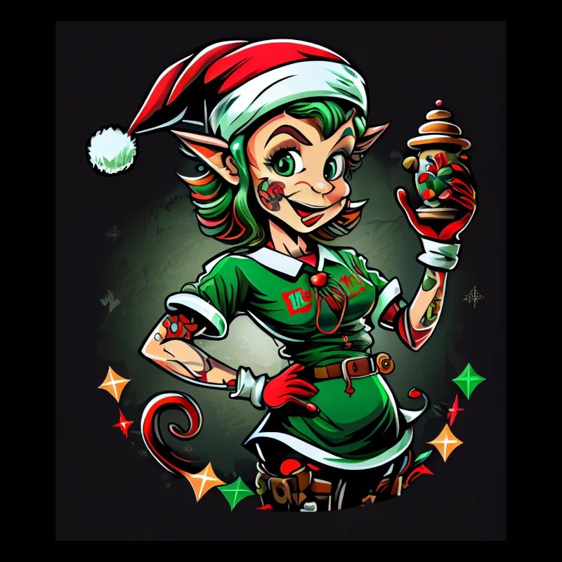 Motif de l’infirmière elfe de Noël
