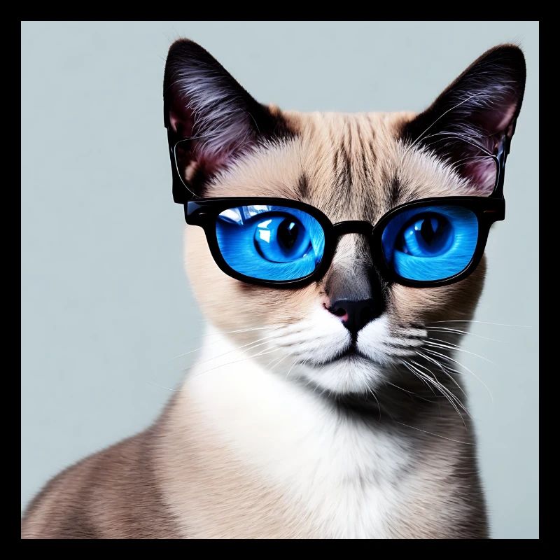 Süße Katze Henry mit Brille