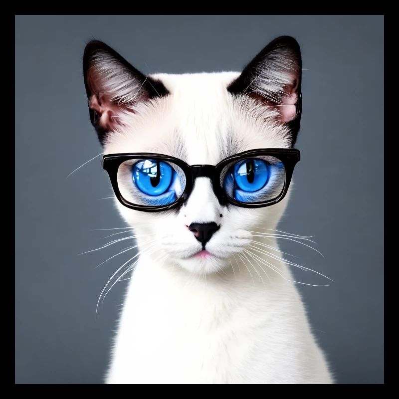 Cute cat Zoe with glasses