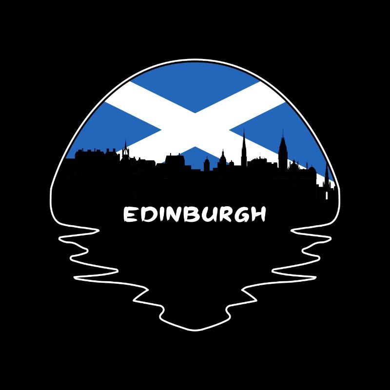 Édimbourg, Écosse, drapeau, horizon, silhouette, voyage