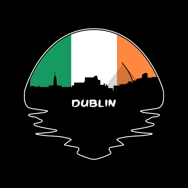 Dublin Irlande Drapeau Skyline Voyage Silhouette