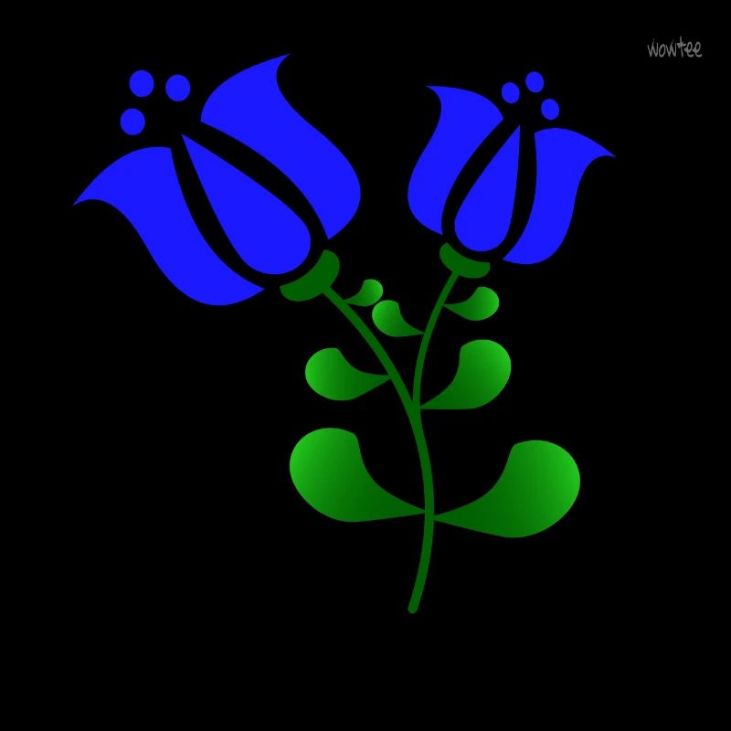 Blue folk tulips