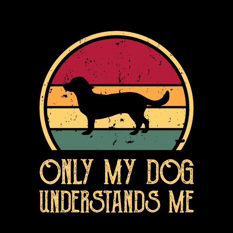 Alpine Dachsbracke Dog Silhouette Retro Sunset