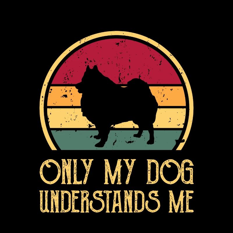 German Spitz Dog Lover Silhouette Vintage Sunset