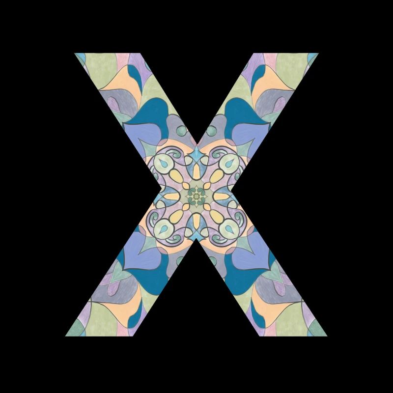 Lettre X en mandala