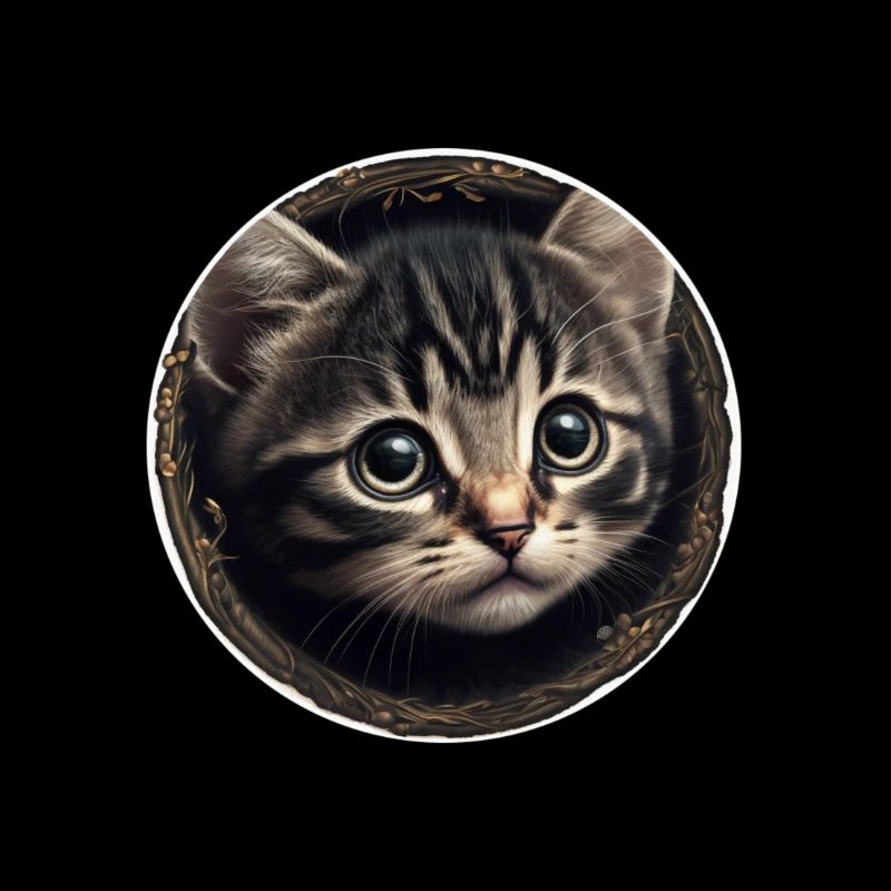 mignon chaton tigré avec ses grands yeux