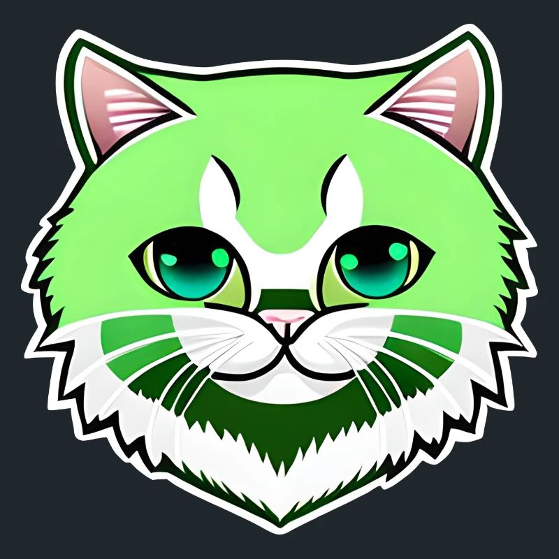 mignon petit chat vert