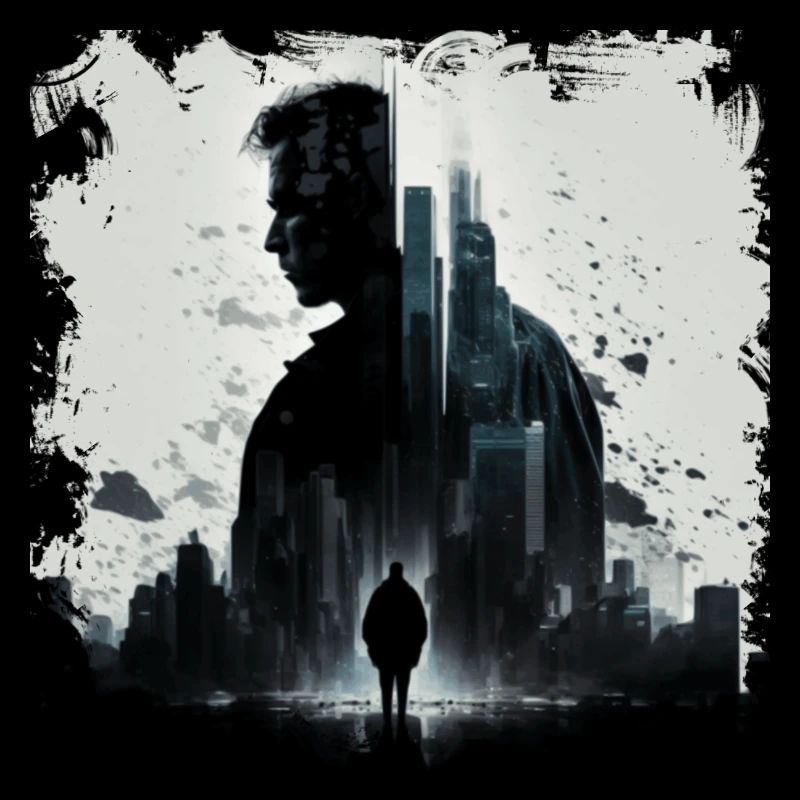 Lonely avenger and guardian in dystopia