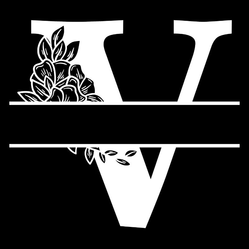Personalisierter floraler V-Buchstabe