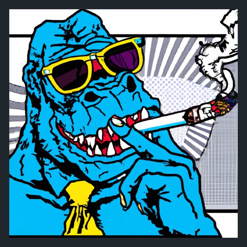 Dino raucht eine Zigarre V3 Geschenk