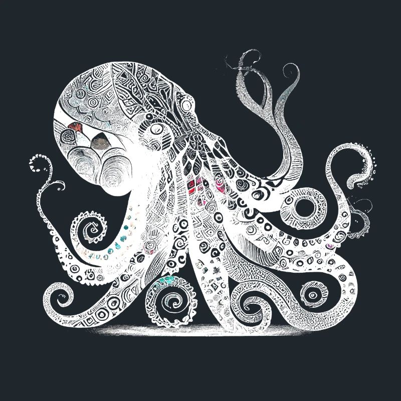 Conception de pieuvre cool avec motif aztèque