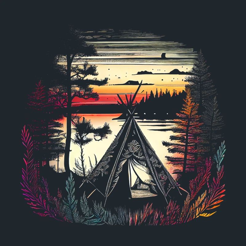 Paradies - Camping am See - Retro Artwork