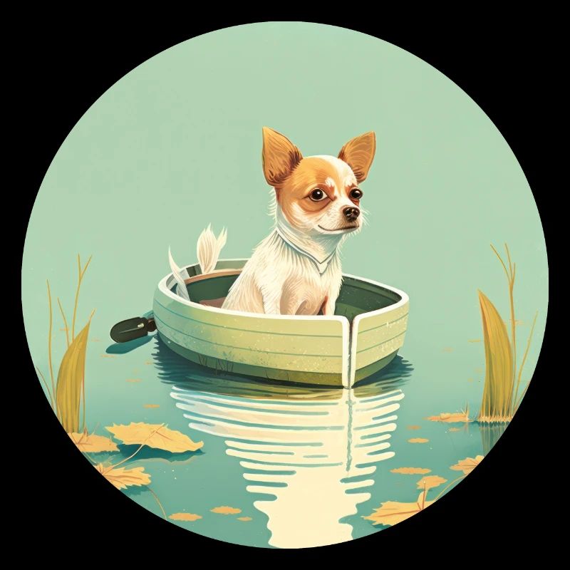 Chien dans un lac
