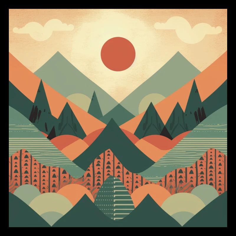 Vintage Mountain Sunset