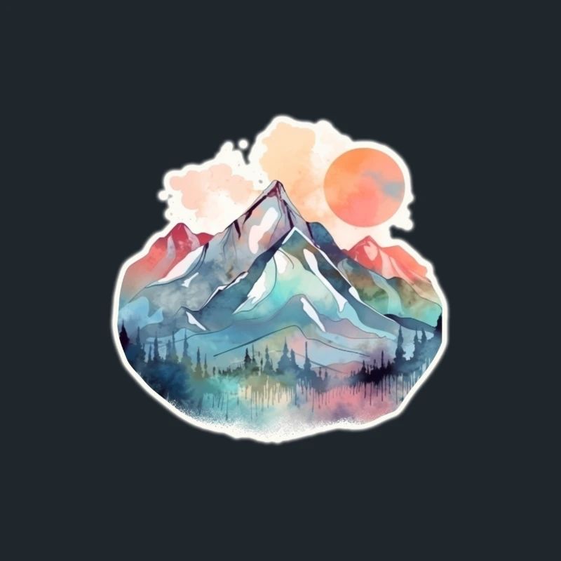 Mountain Landscape with Full Moon 2
