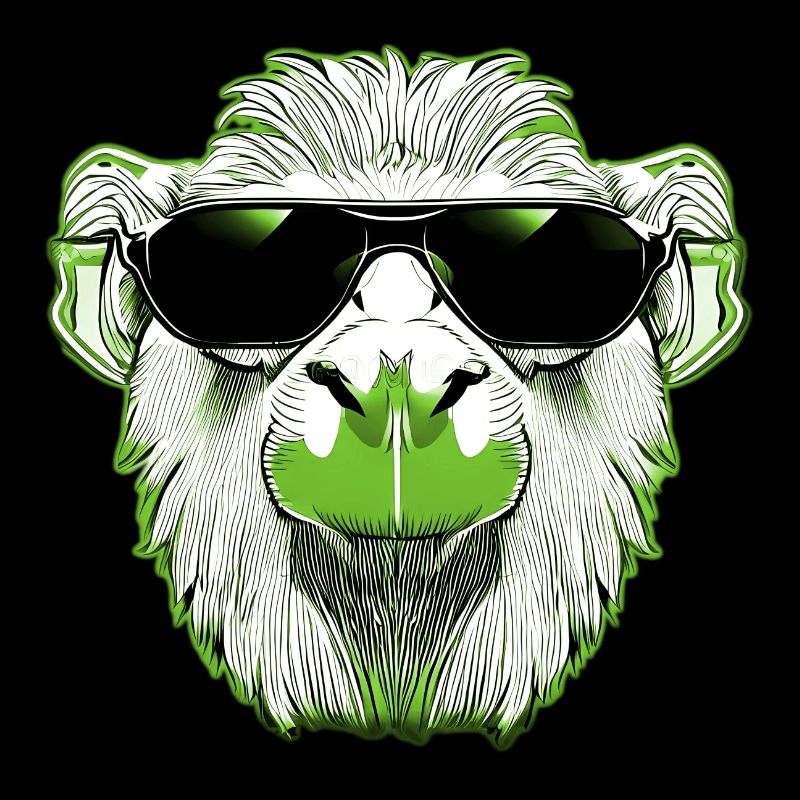 Cool llama with sunglasses green