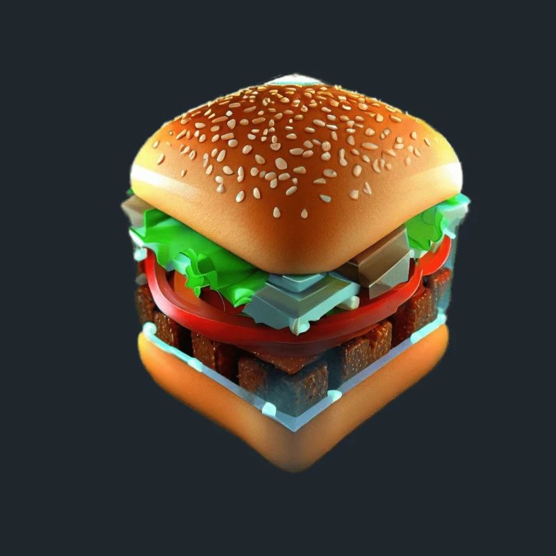 Hamburger Lover 3D Cube