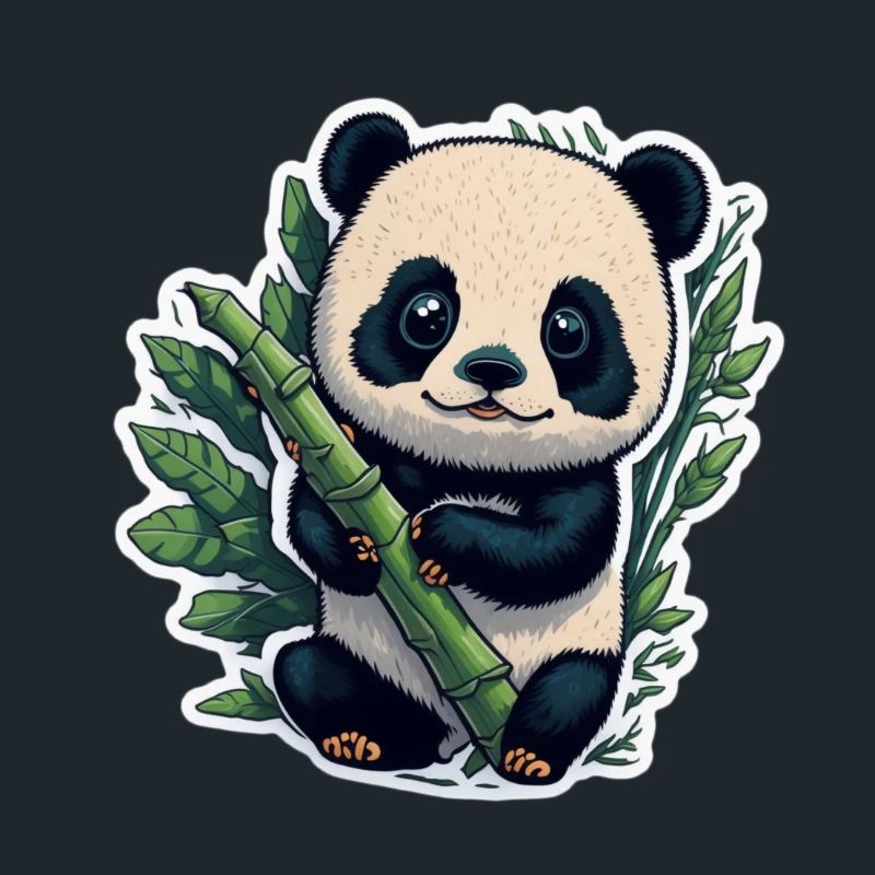Cute Panda with Bamboo