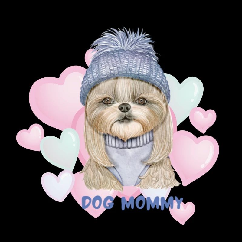 Maman de chien avec des cœurs Races de chiens Shih Tzu